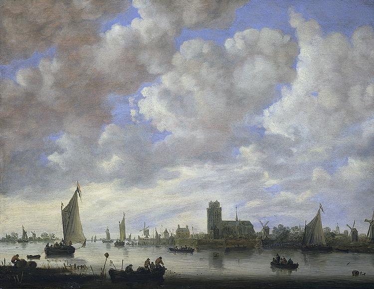 Jan van  Goyen View of the Merwede off Dordrecht oil painting image